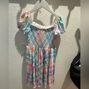Colorful Plaid Puff Sleeve Dress Little Sleepies